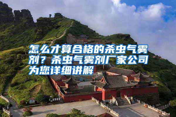 怎么才算合格的殺蟲氣霧劑？殺蟲氣霧劑廠家公司為您詳細講解