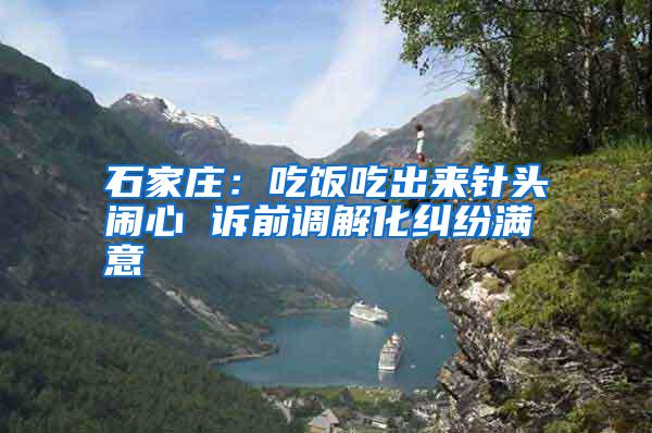 石家莊：吃飯吃出來針頭鬧心 訴前調解化糾紛滿意