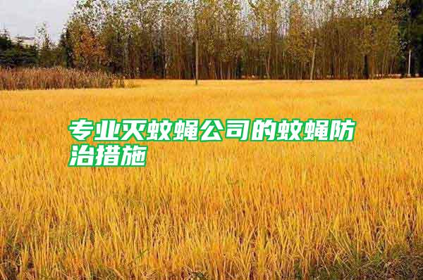 專業滅蚊蠅公司的蚊蠅防治措施
