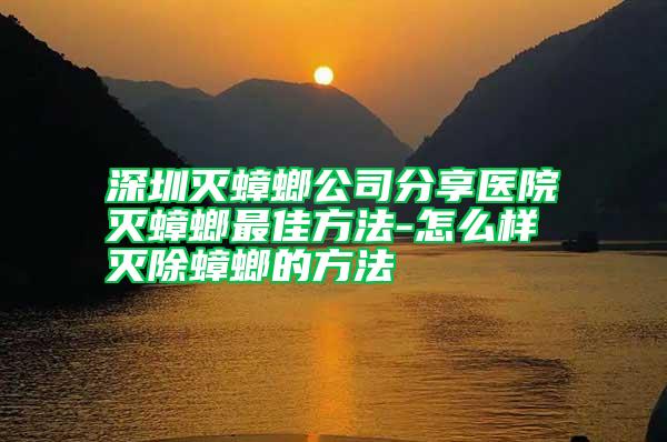 深圳滅蟑螂公司分享醫(yī)院滅蟑螂最佳方法-怎么樣滅除蟑螂的方法