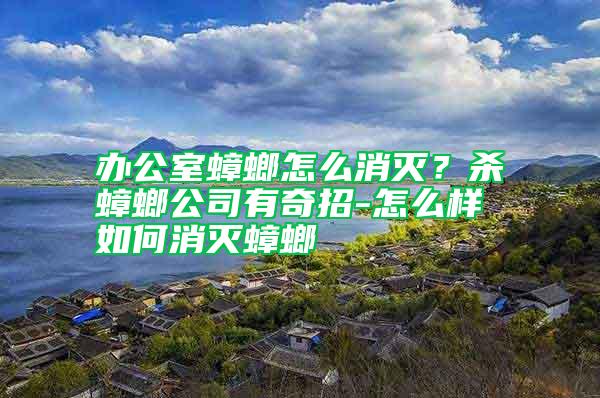 辦公室蟑螂怎么消滅？殺蟑螂公司有奇招-怎么樣如何消滅蟑螂