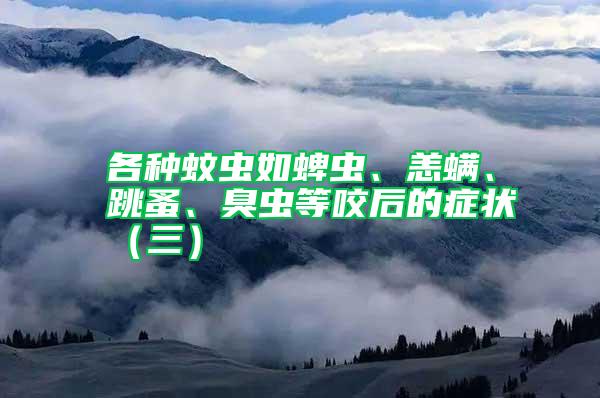 各種蚊蟲(chóng)如蜱蟲(chóng)、恙螨、跳蚤、臭蟲(chóng)等咬后的癥狀(三)