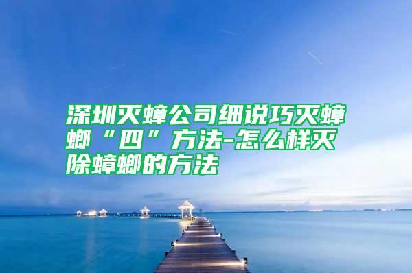深圳滅蟑公司細說巧滅蟑螂“四”方法-怎么樣滅除蟑螂的方法
