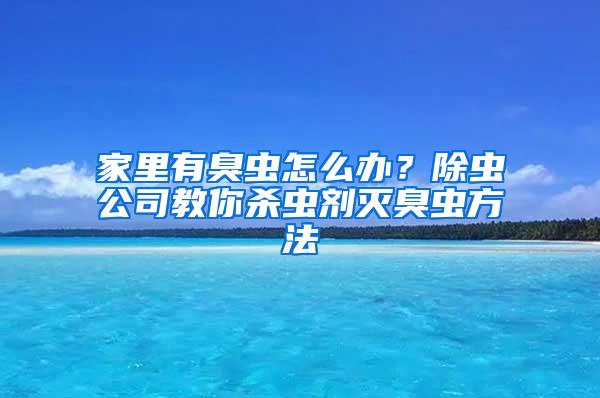 家里有臭蟲怎么辦？除蟲公司教你殺蟲劑滅臭蟲方法